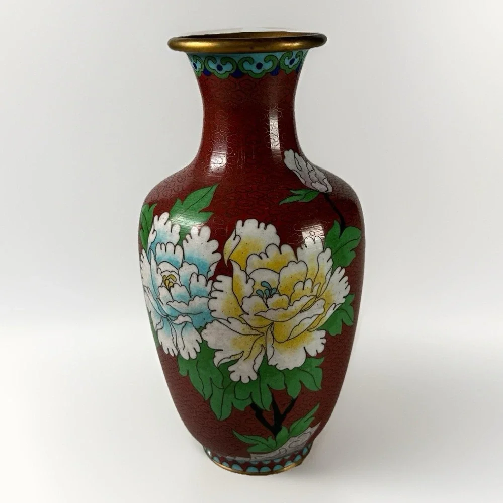 Vintage Chinese‎ Cloisonné Vase 8